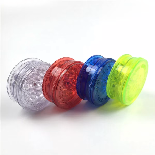 3 Piece Acrylic Dry Herb Crusher (Grinder) 60mm